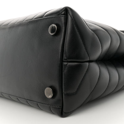 Saint Laurent Calfskin Y Quilted Monogram Monochrome Large Loulou Chain Satchel Black 10 of 13