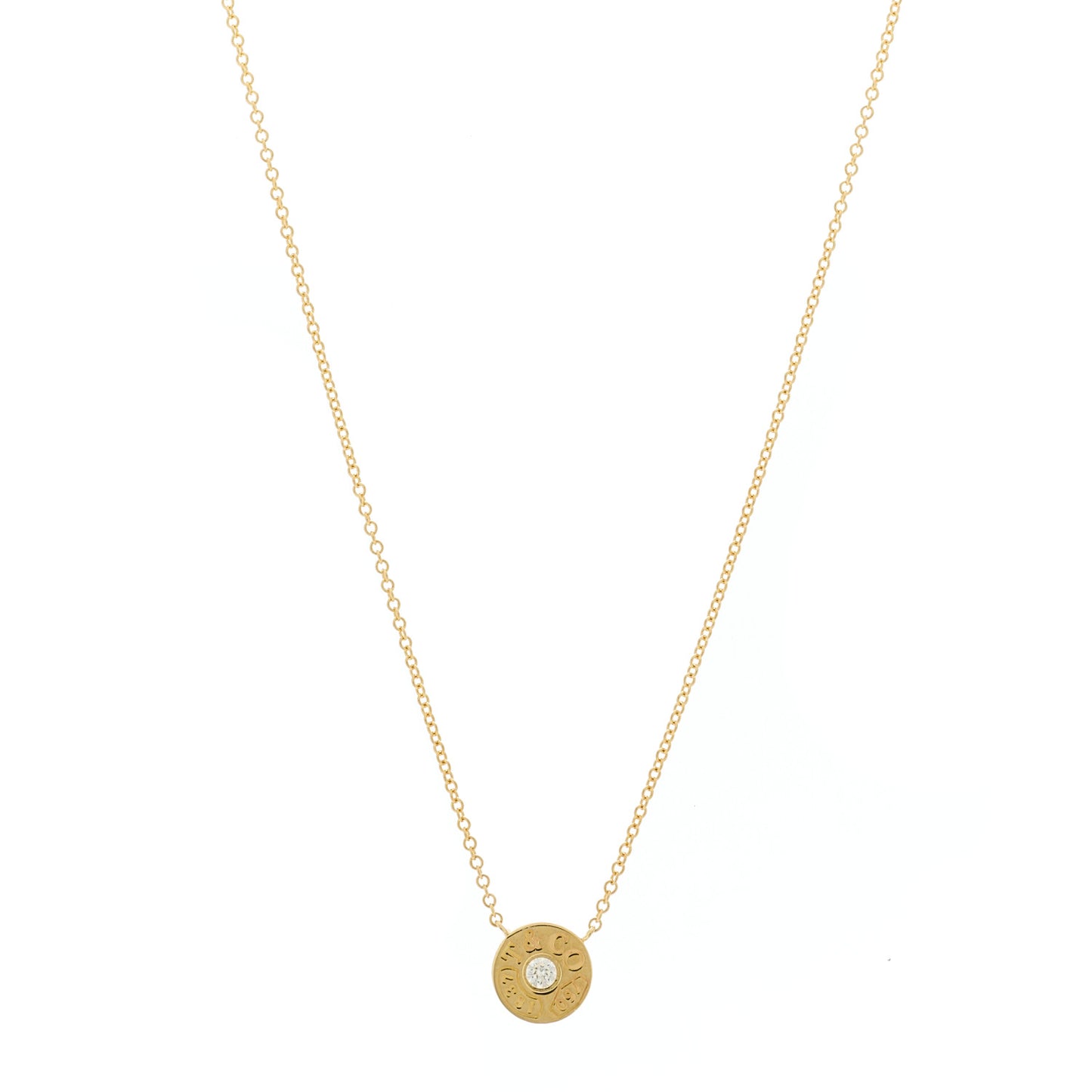 18K Yellow Gold Diamond 1837 Circle Pendant Necklace