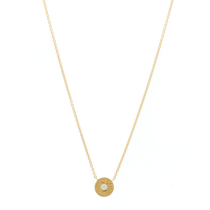 Tiffany 18K Yellow Gold Diamond 1837 Circle Pendant Necklace 1 of 7
