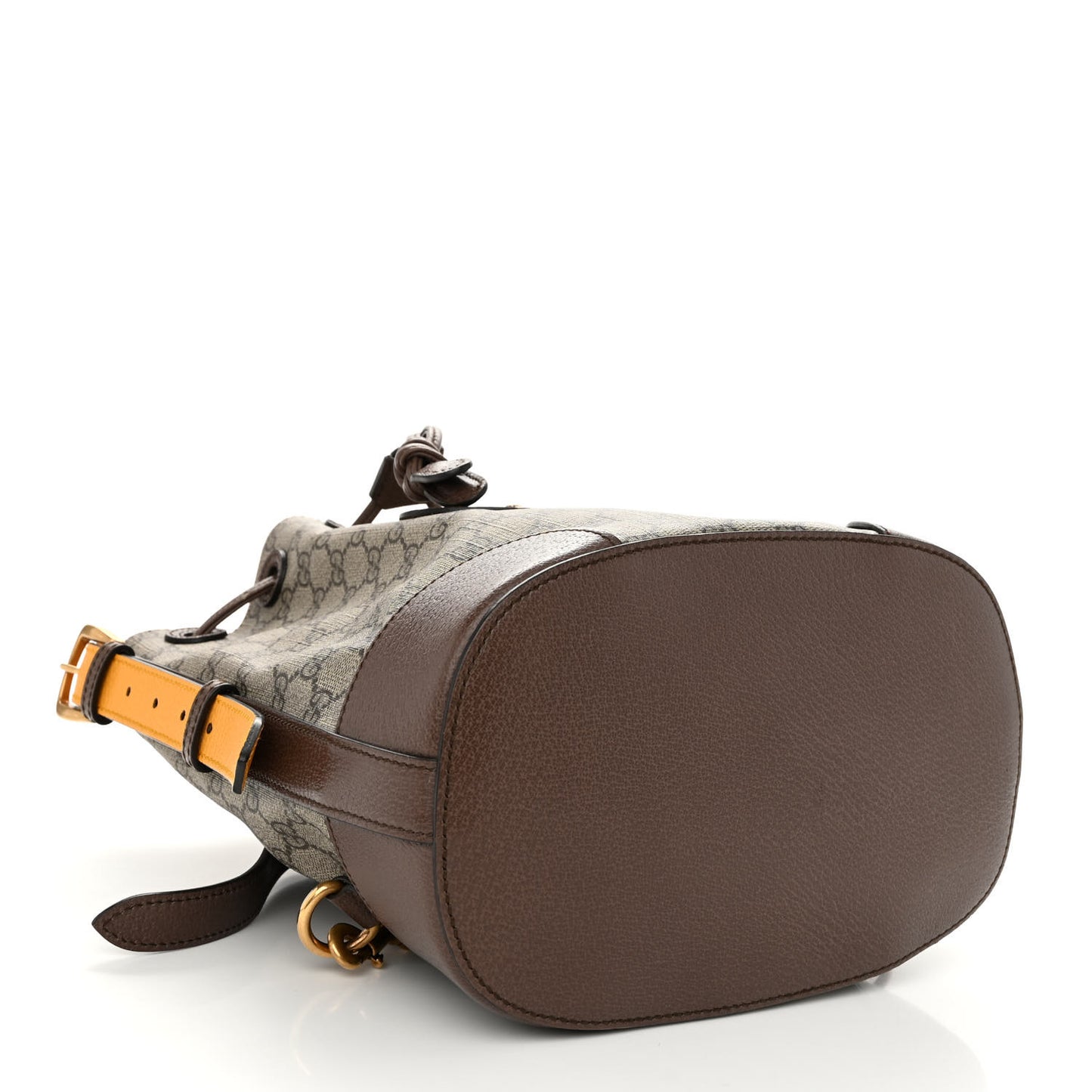 GG Supreme Monogram Neo Vintage Drawstring Bucket Backpack Beige New Acero Crop