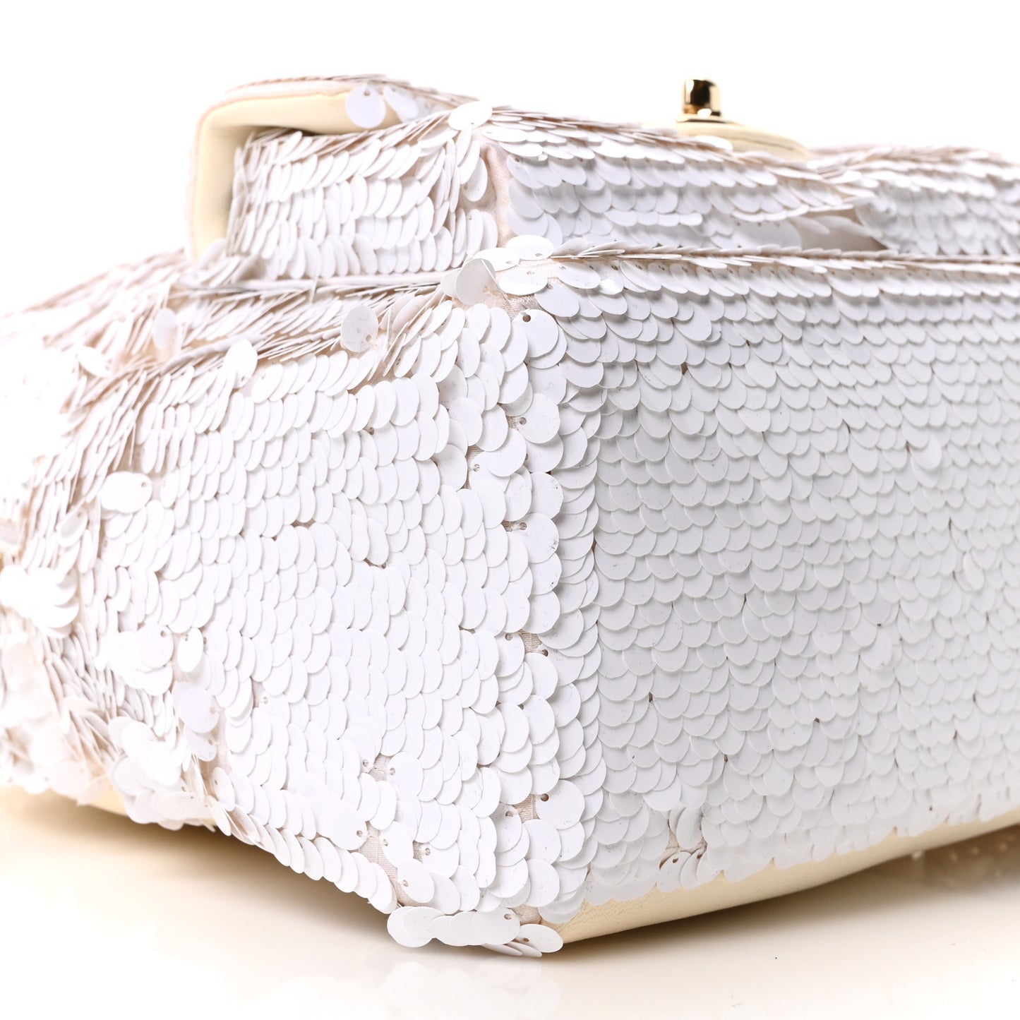 Sequin Lambskin CC Backpack White
