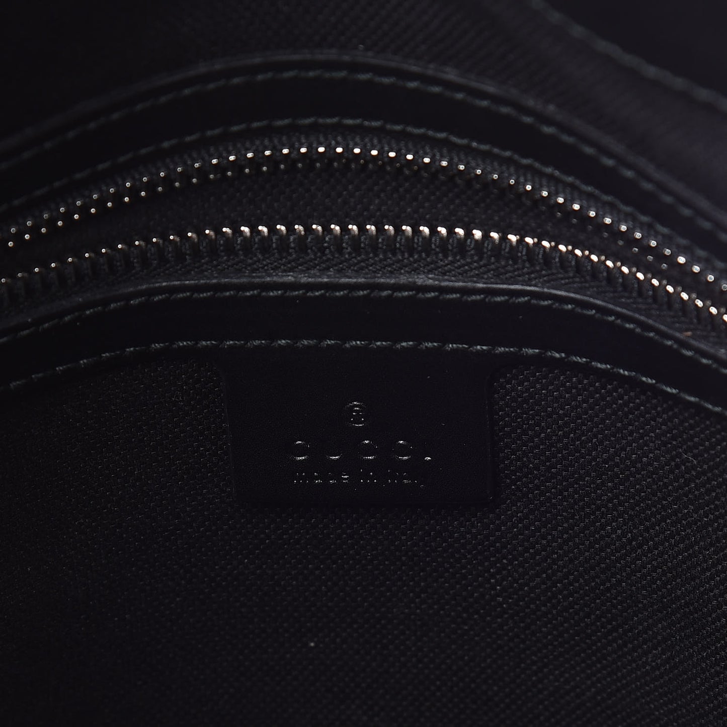 GG Supreme Monogram Appia Calfskin Web Flat Messenger Bag Black Grey