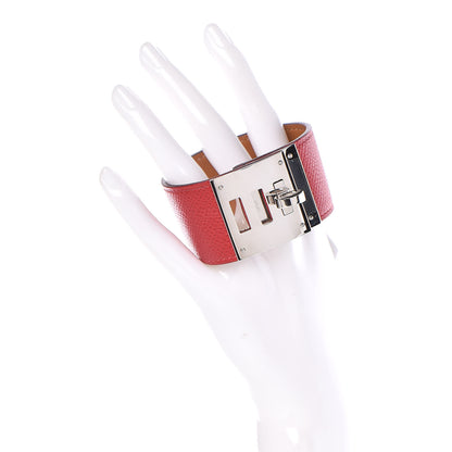 Hermes Epsom Kelly Dog Bracelet Rouge Casaque 2 of 5