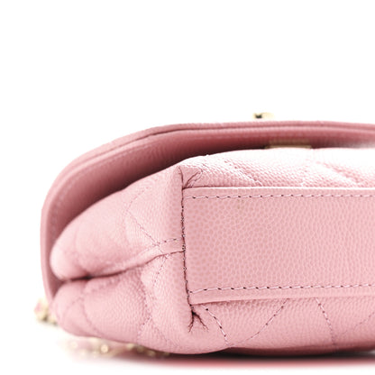 Chanel Caviar Quilted Nano Coco Handle Clutch With Chain Pink 9 of 10