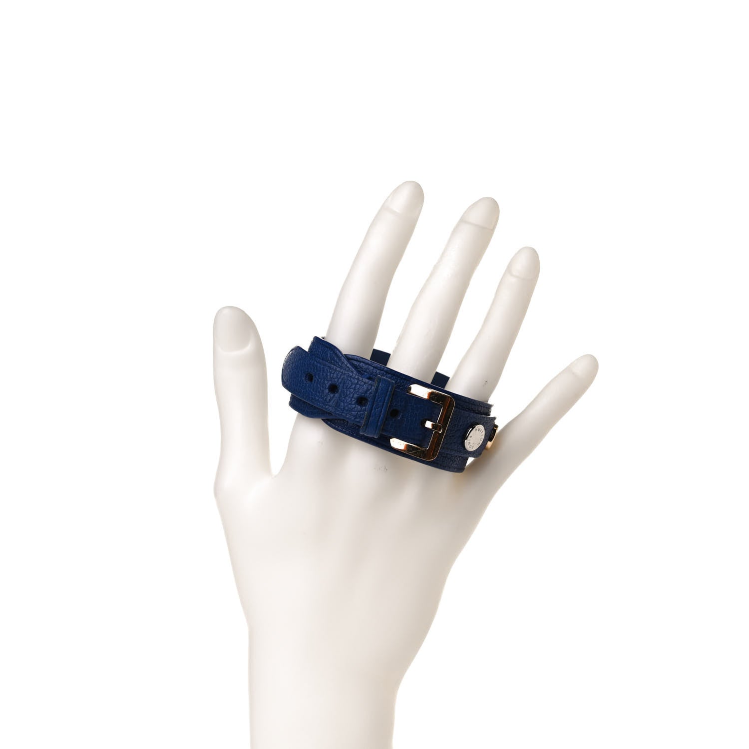 Louis Vuitton Goatskin Spike It Wrap Bracelet 17 Blue 7 of 9