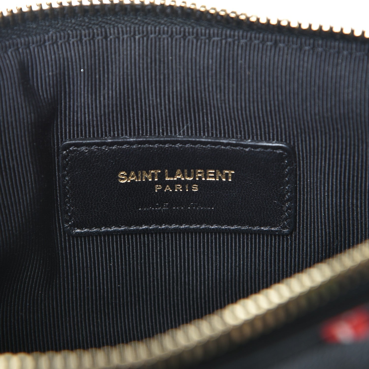 Saint Laurent Calfskin Lipstick Print Monogram Pouch Black 6 of 9