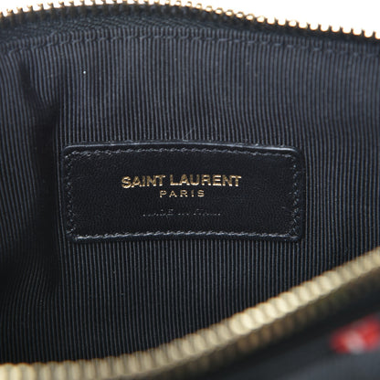 Saint Laurent Calfskin Lipstick Print Monogram Pouch Black 6 of 9