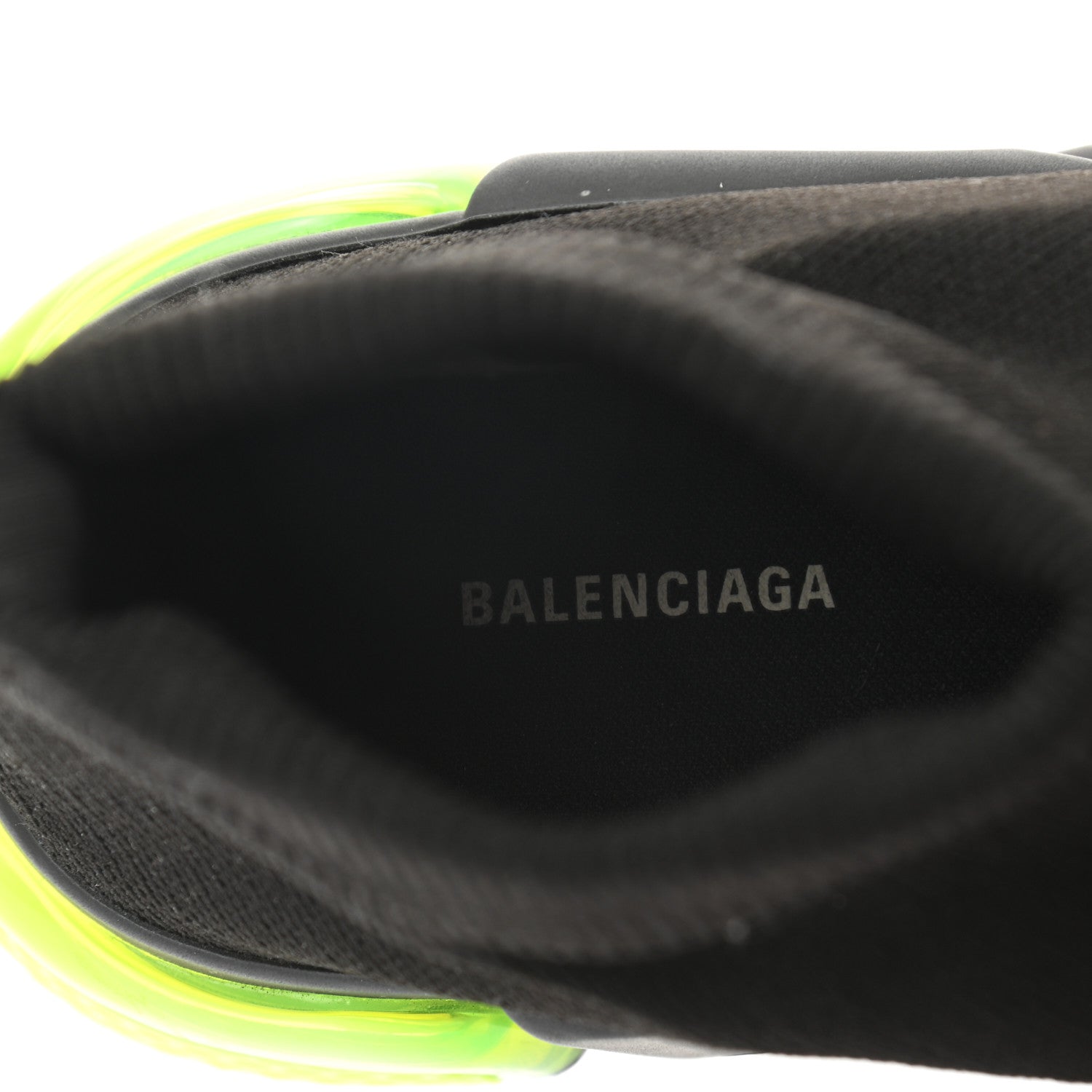 Balenciaga Neoprene Knit Womens Speed Clear Sole Sneakers 39 Black Yellow Fluo 7 of 11
