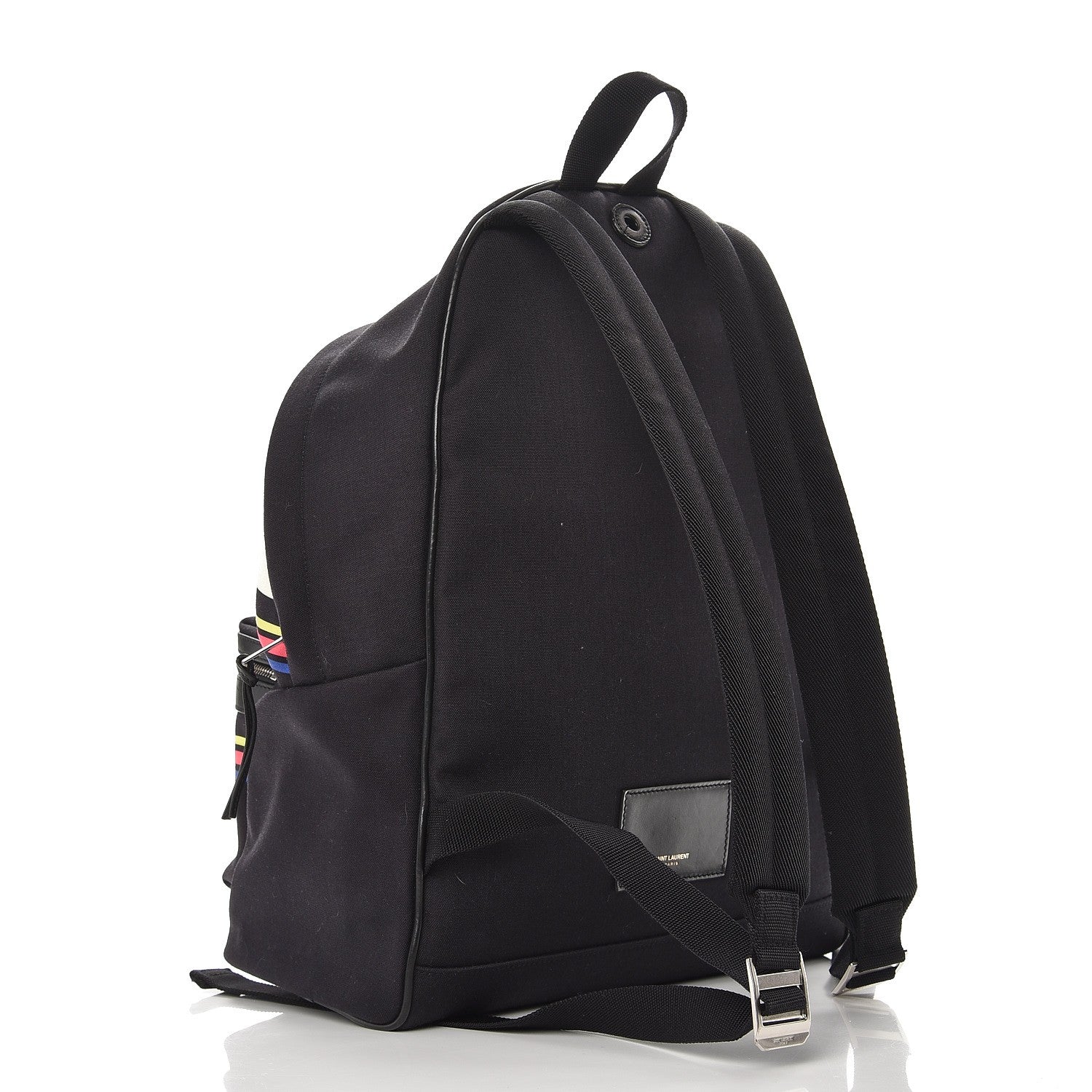 Saint Laurent Nylon Twill Dinosaur Print City Backpack Black Multicolor 4 of 16