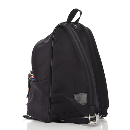 Saint Laurent Nylon Twill Dinosaur Print City Backpack Black Multicolor 4 of 16