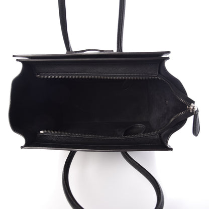 Celine Drummed Calfskin Micro Luggage Black 5 of 6