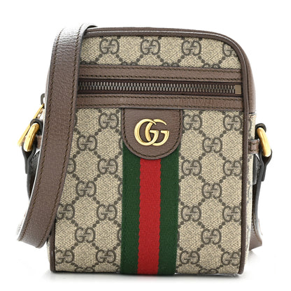 Gucci GG Supreme Monogram Web Mini Ophidia Messenger Brown 1 of 10