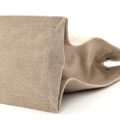 Saint Laurent Linen Calfskin Rive Gauche Tote Brown 10 of 11