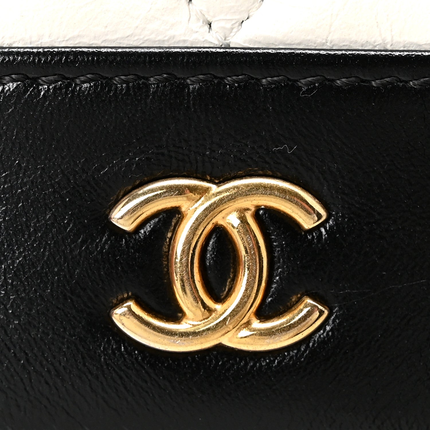 Chanel Aged Calfskin Quilted Gabrielle Wallet On Chain WOC White Black 12 of 14