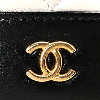 Chanel Aged Calfskin Quilted Gabrielle Wallet On Chain WOC White Black 12 of 14