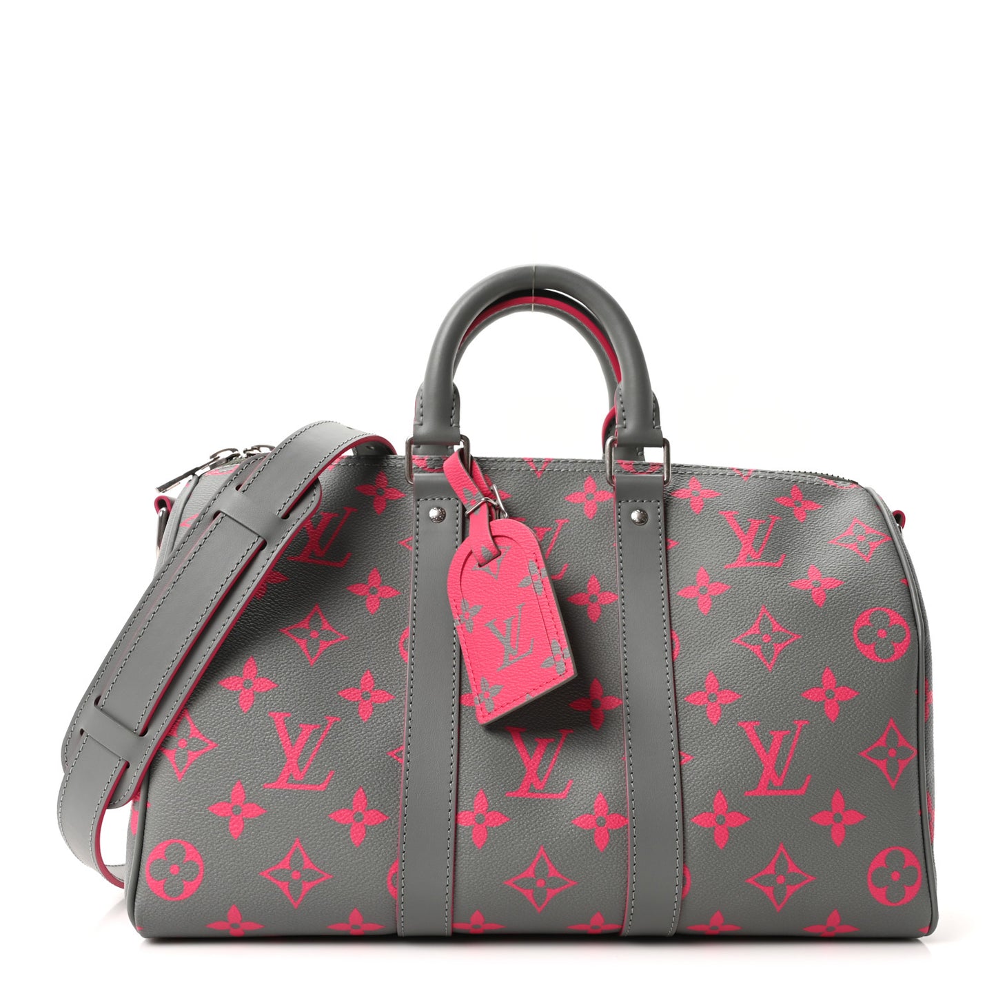Monogram Surplus Keepall Bandouliere 35 Kahki Green Grey Pink