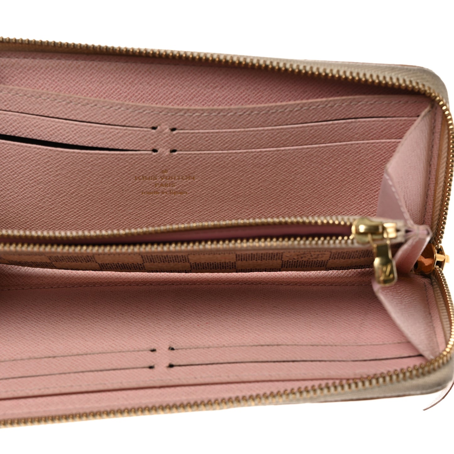 Damier Azur Studded Clemence Wallet Rose Ballerine