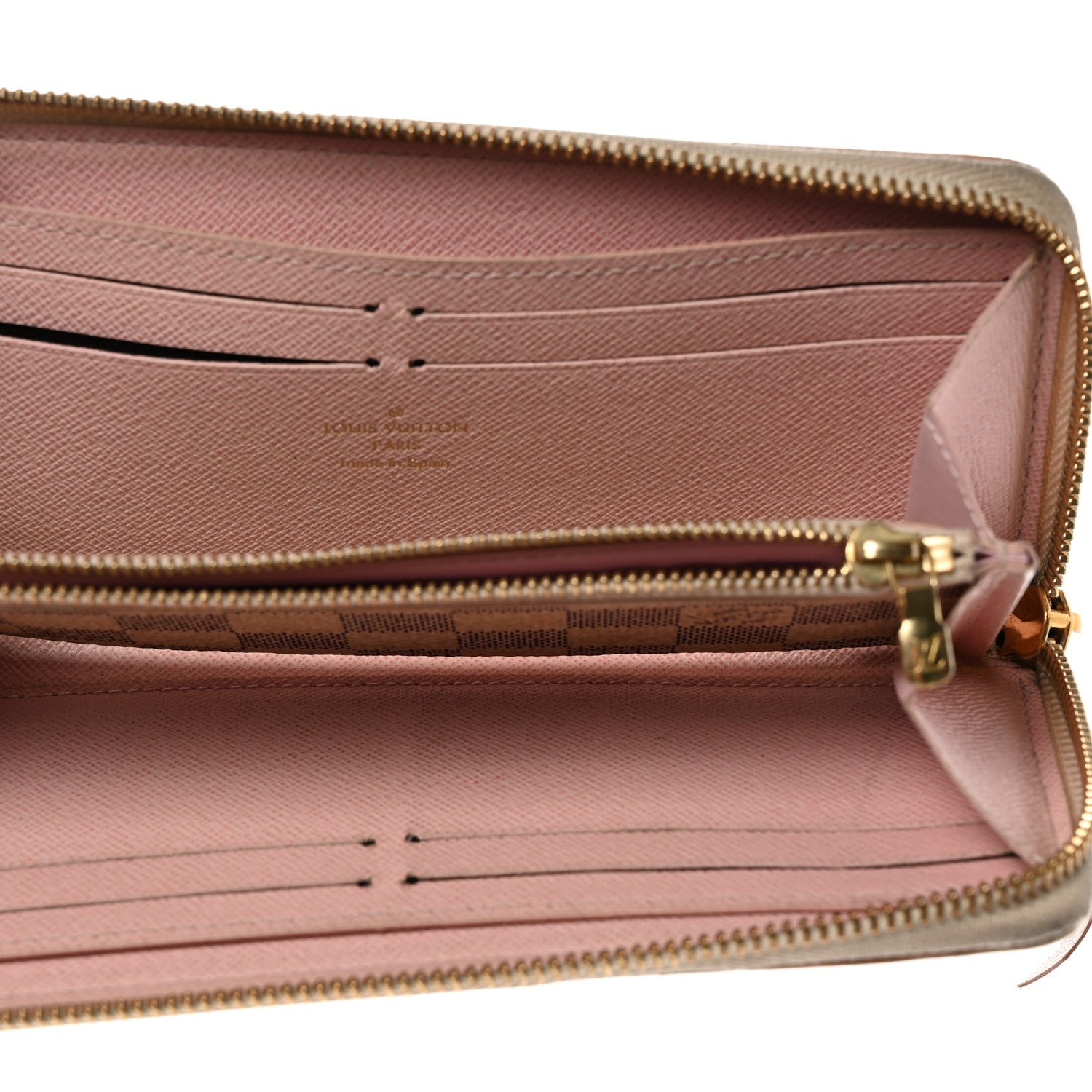 Louis Vuitton Damier Azur Studded Clemence Wallet Rose Ballerine 6 of 8