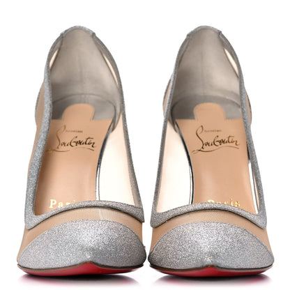 Christian Louboutin Glitter Mini Rete Galativi 100 Pumps 36.5 Silver 2 of 10