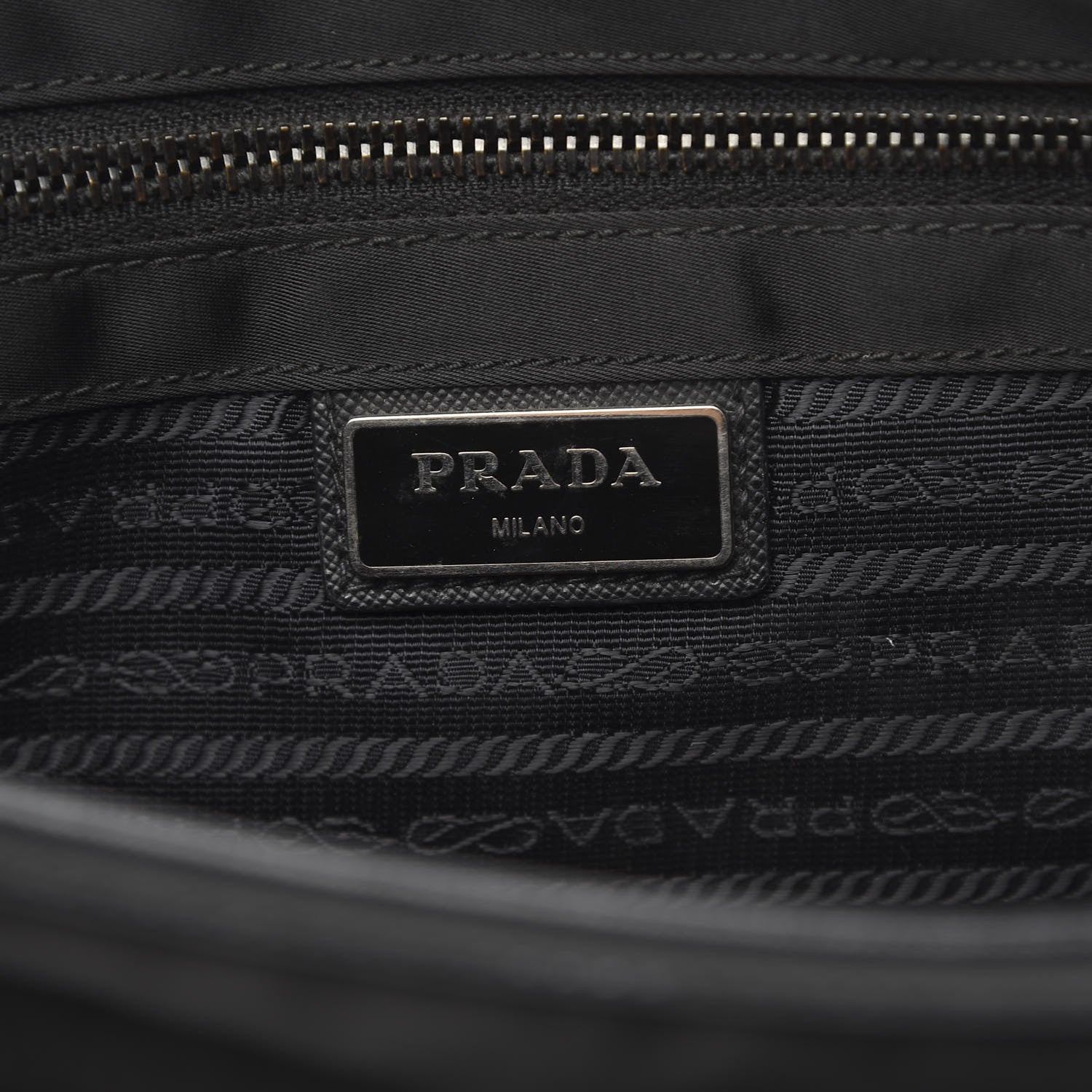 Prada Tessuto Nylon Saffiano Logo Messenger Bag Black 6 of 10
