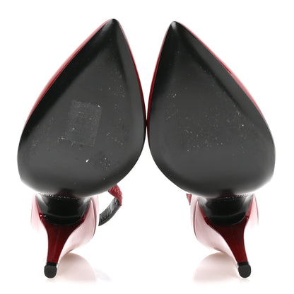 Saint Laurent Patent Venus 110 Slingback Pumps 36 Hot Red 6 of 8