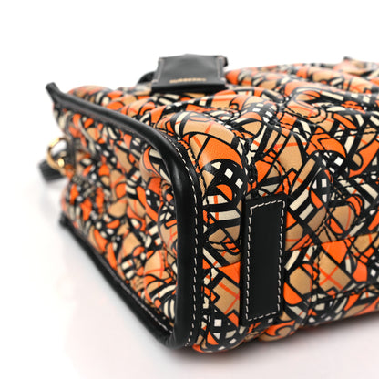 Burberry Lambskin Quilted Printed TB Heritage Check Mini Freya Tote Orange 7 of 8