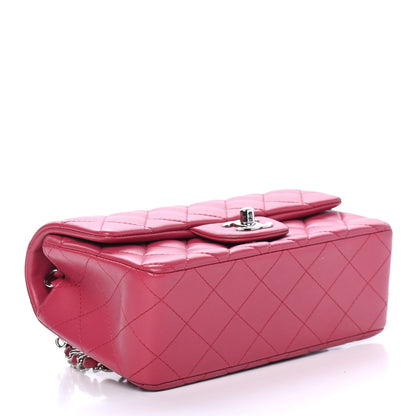 Chanel Lambskin Quilted Mini Rectangular Flap Dark Pink 3 of 4