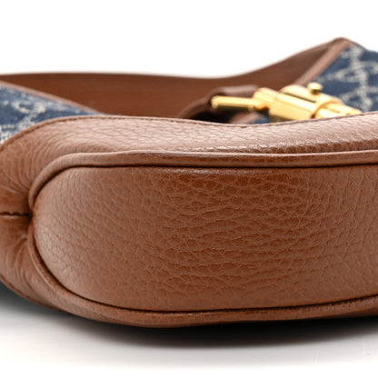 Gucci New Denim GG Monogram Calfskin Small Jackie 1961 Hobo Blue Tea Cuir 10 of 13