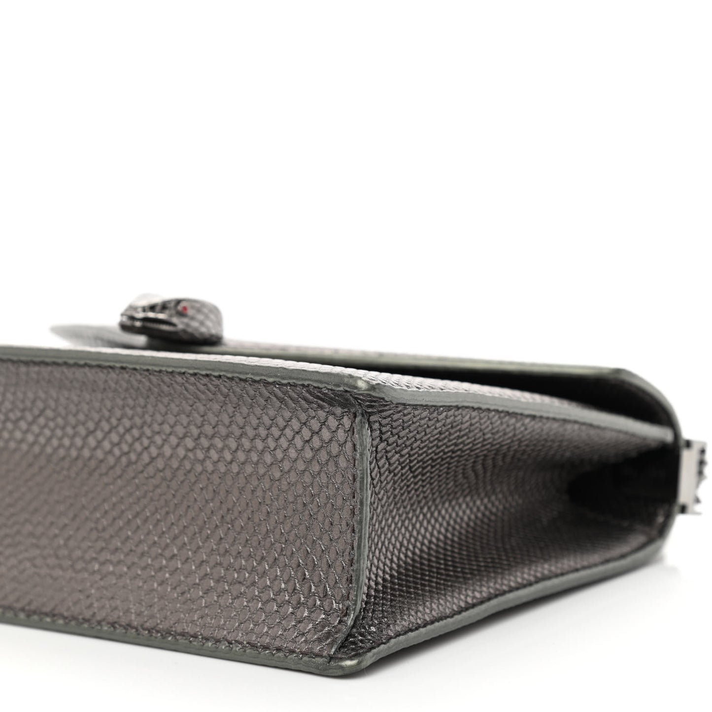 Metallic Karung Serpenti Forever Shoulder Bag Silver