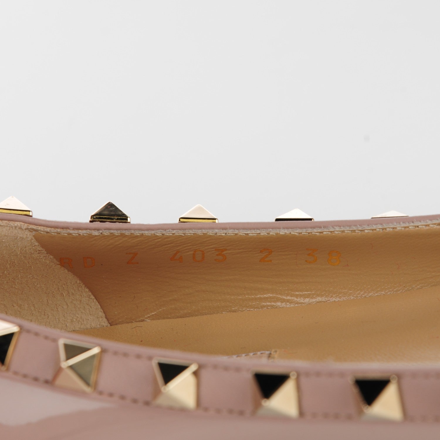 Valentino Garavani Patent Rockstud Ballerina Flats 38 Poudre 6 of 9