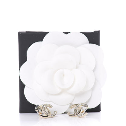 Chanel Crystal CC Earrings Gold 5 of 5