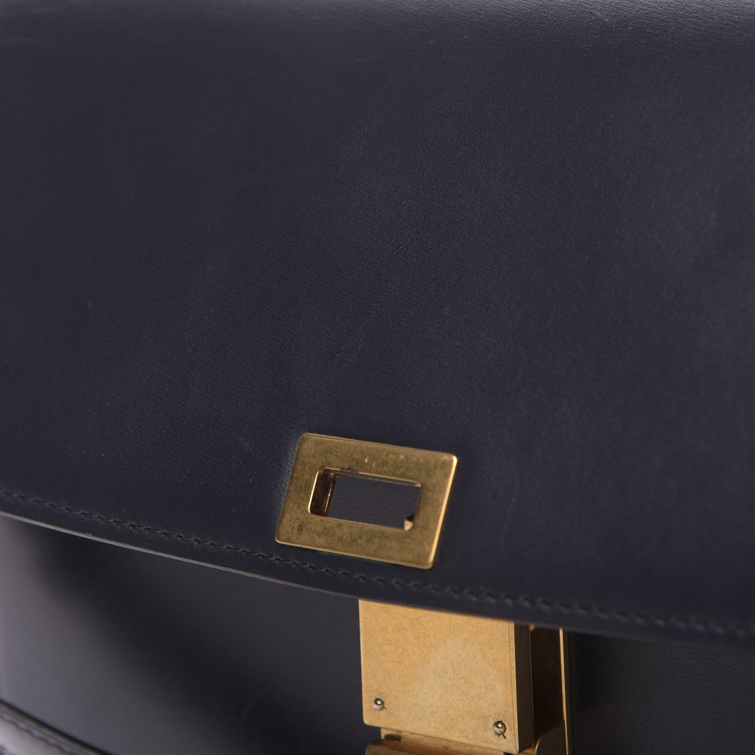 Celine Box Calfskin Medium Classic Box Flap Bag Navy 11 of 12