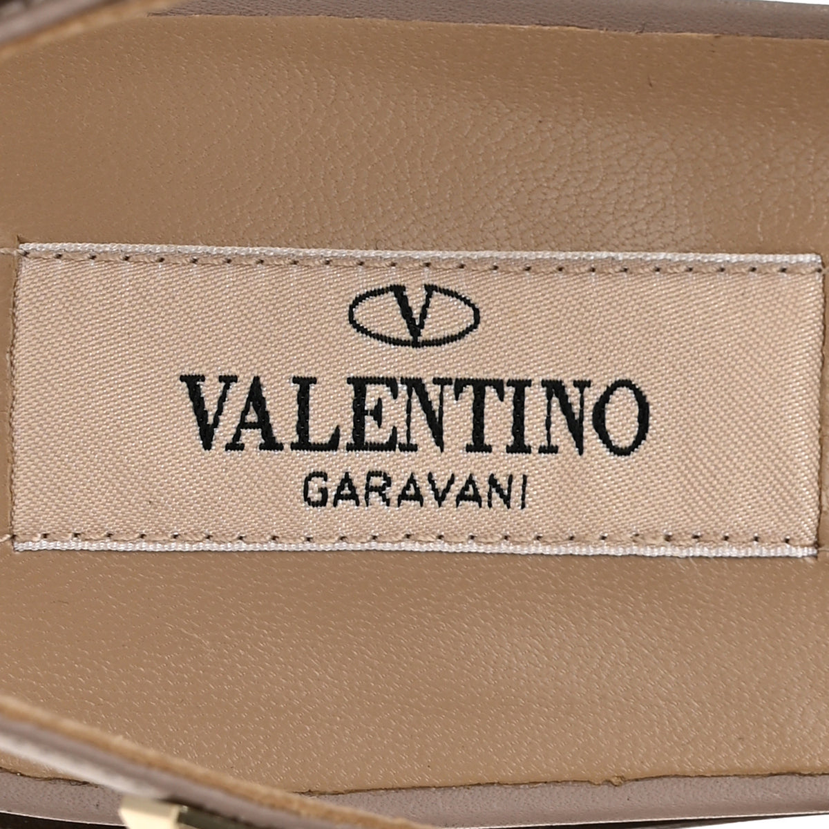Valentino Garavani Pebbled Calfskin Rockstud Slingback Flats 38.5 Poudre 8 of 10