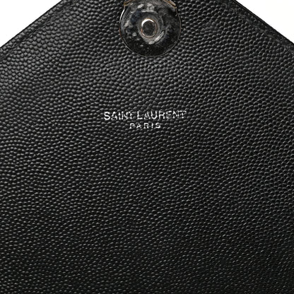 Saint Laurent Grain De Poudre Textured Mixed Matelasse Large Triquilt Monogram Monochrome Satchel Black 6 of 21