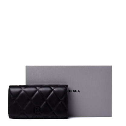 Balenciaga Nappa Calfskin Quilted Touch B Phone Holder With Strap Black 10 of 10