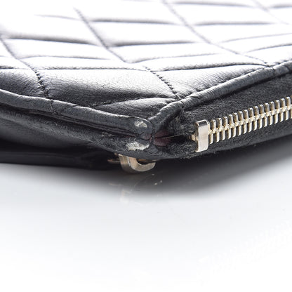 Chanel Lambskin Quilted Zip Pouch Black 12 of 13