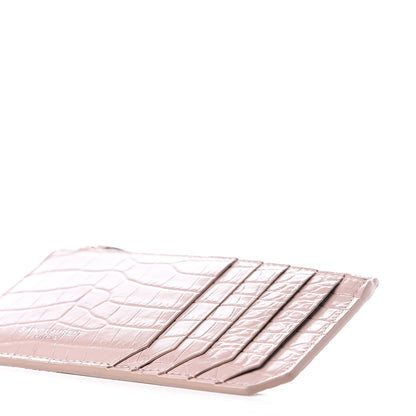 Saint Laurent Crocodile Embossed 5 Fragments Card Case Rose Antic 7 of 8