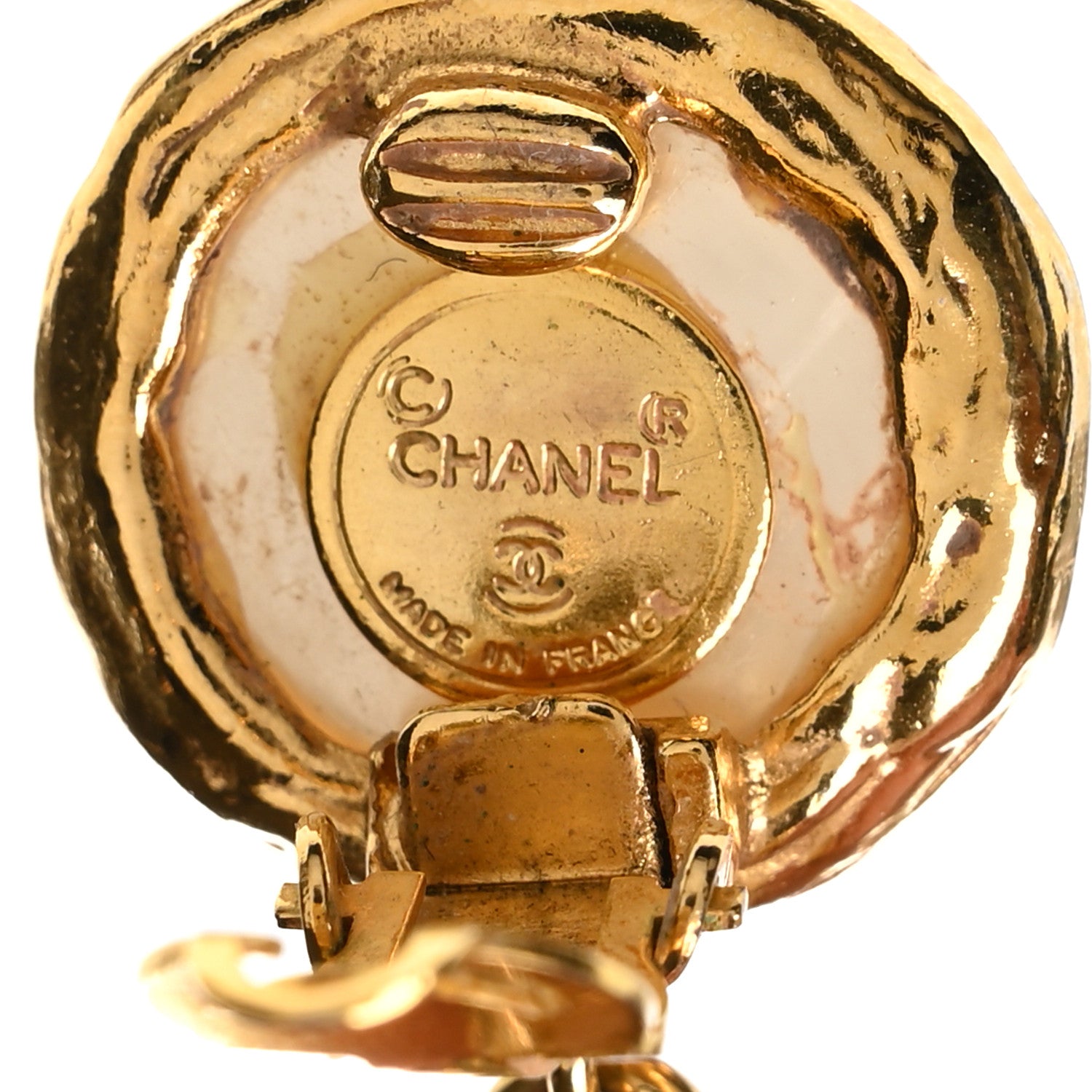 Chanel Pearl Baroque Dangle 3.5" Clip Earrings Gold White 4 of 4