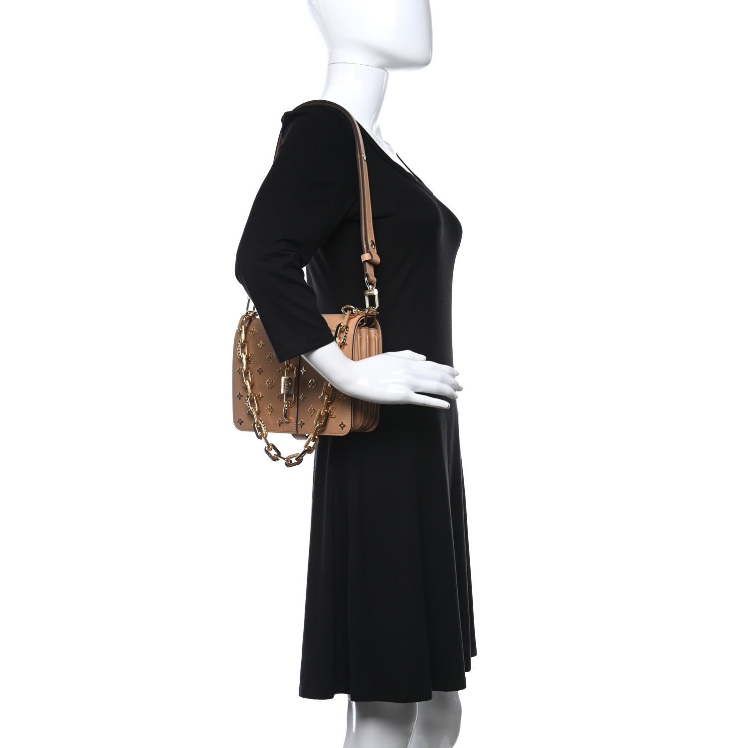 Louis Vuitton Calfskin Monogram Metal Rendez-Vous Camel 2 of 8