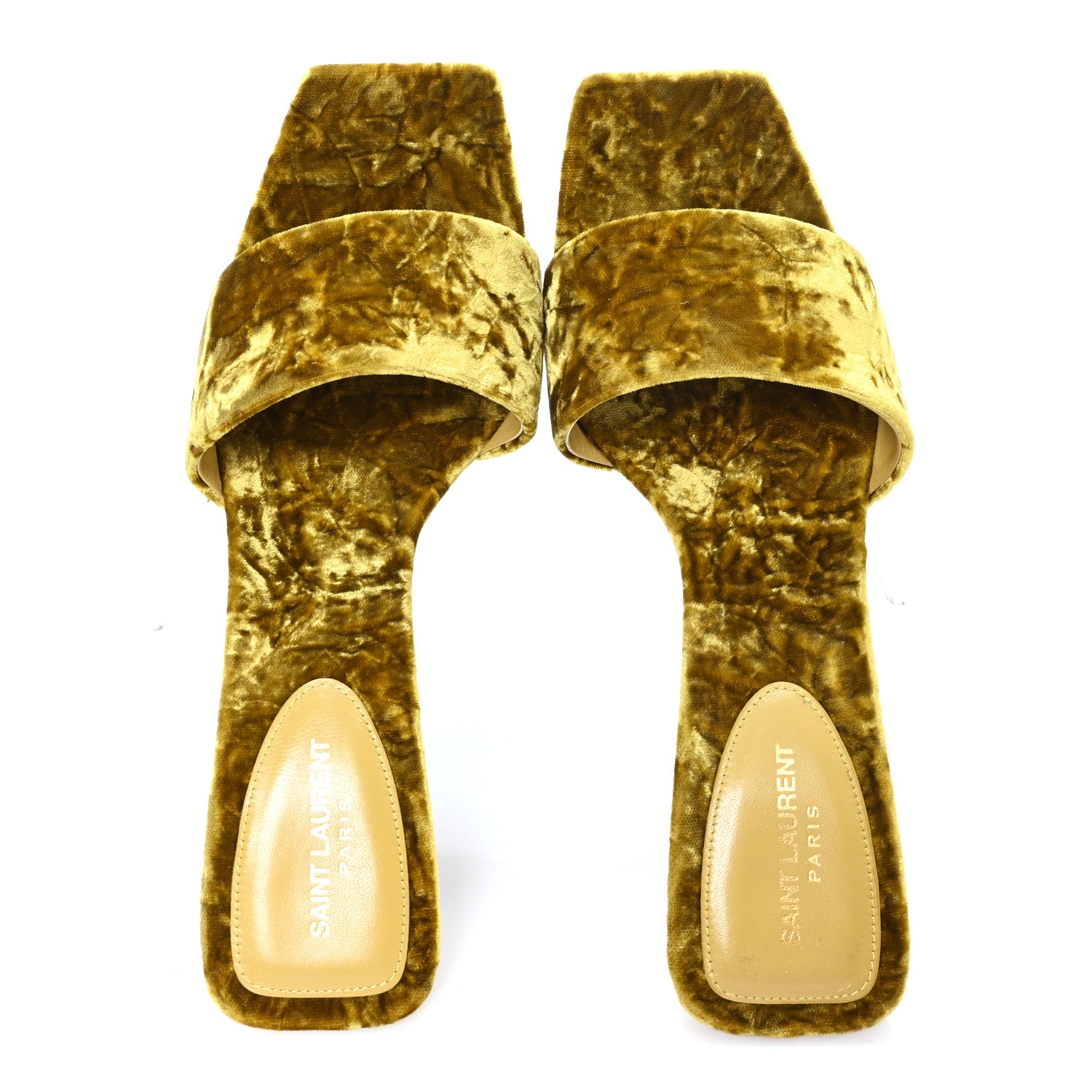 Saint Laurent Velvet Baliqua 105 Mule Sandals 38 Yellow 2 of 10