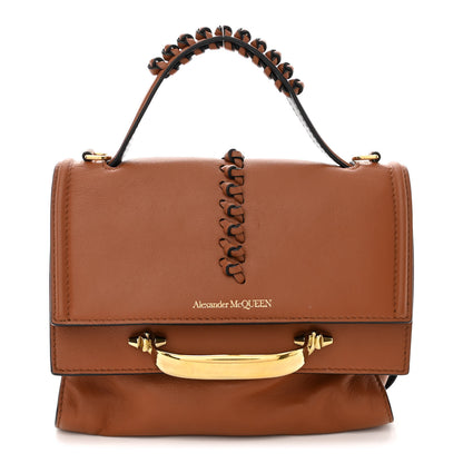 Alexander McQueen Calfskin Braided The Small The Story Shoulder Bag Brown Black 1 of 13