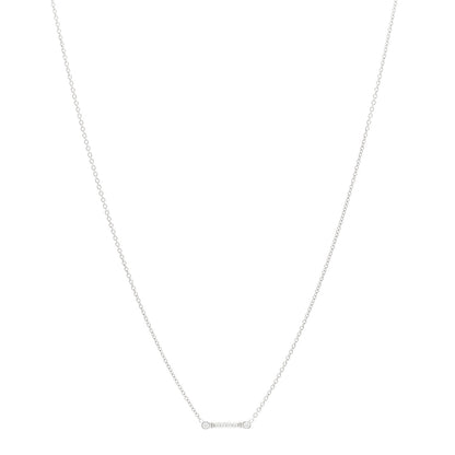 Tiffany Platinum Diamond Fleur de Lis Key Bar Pendant Necklace 1 of 4
