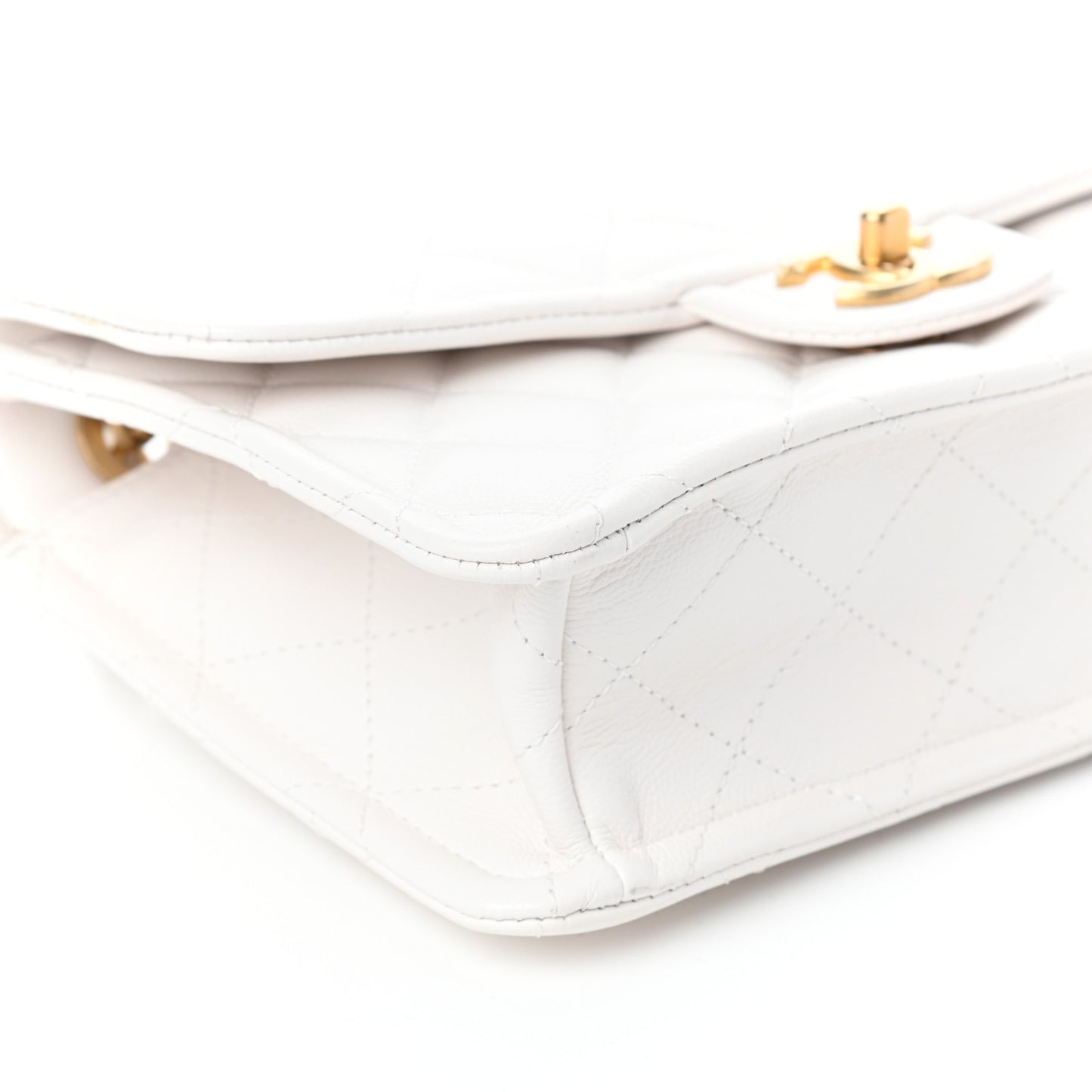 Caviar Quilted Medium Sweet Classic Flap White