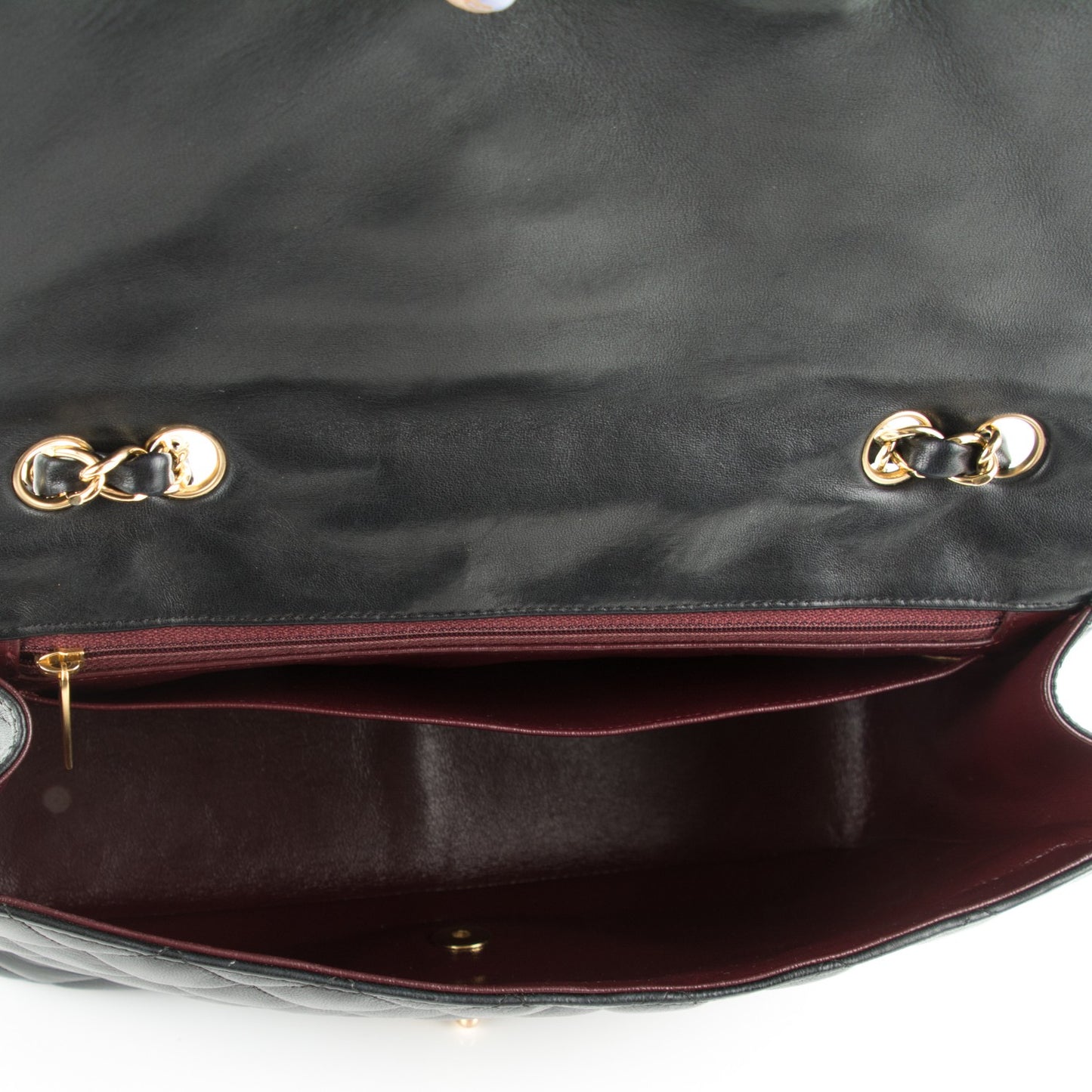 Lambskin Quilted Jumbo Single Flap Black