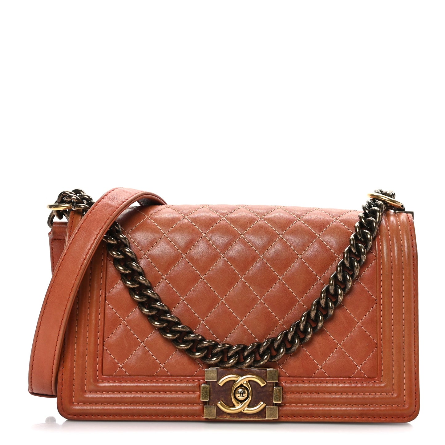 Calfskin Medium Boy Flap Brown