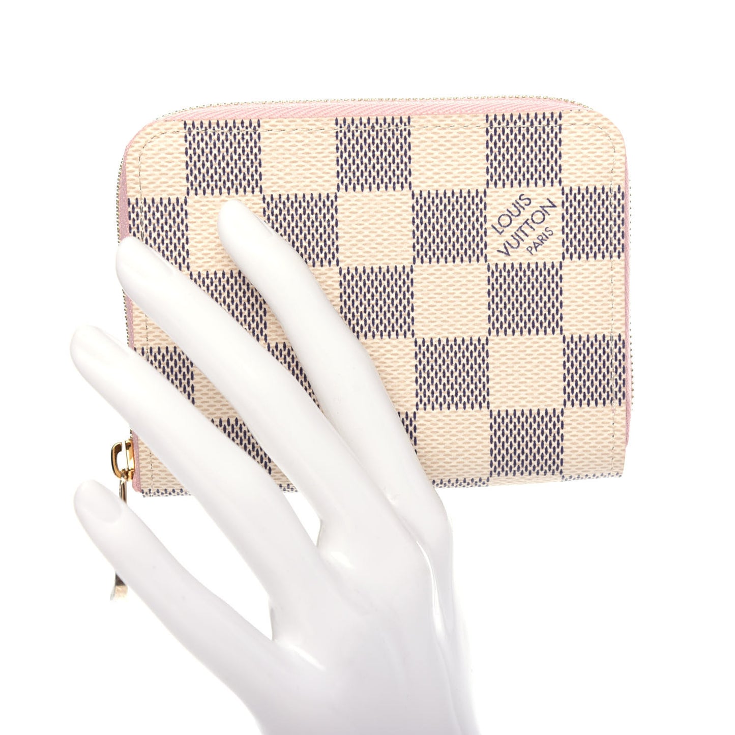 Damier Azur Zippy Coin Purse Rose Ballerine