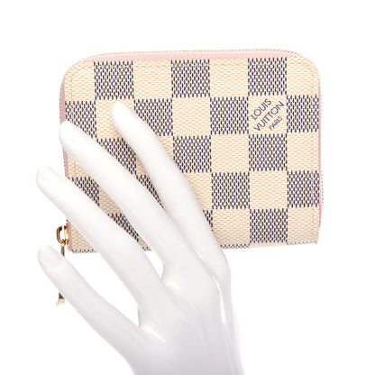 Louis Vuitton Damier Azur Zippy Coin Purse Rose Ballerine 2 of 8