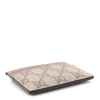 Gucci GG Supreme Monogram Calfskin Card Holder Beige Ebony Cuir 4 of 10