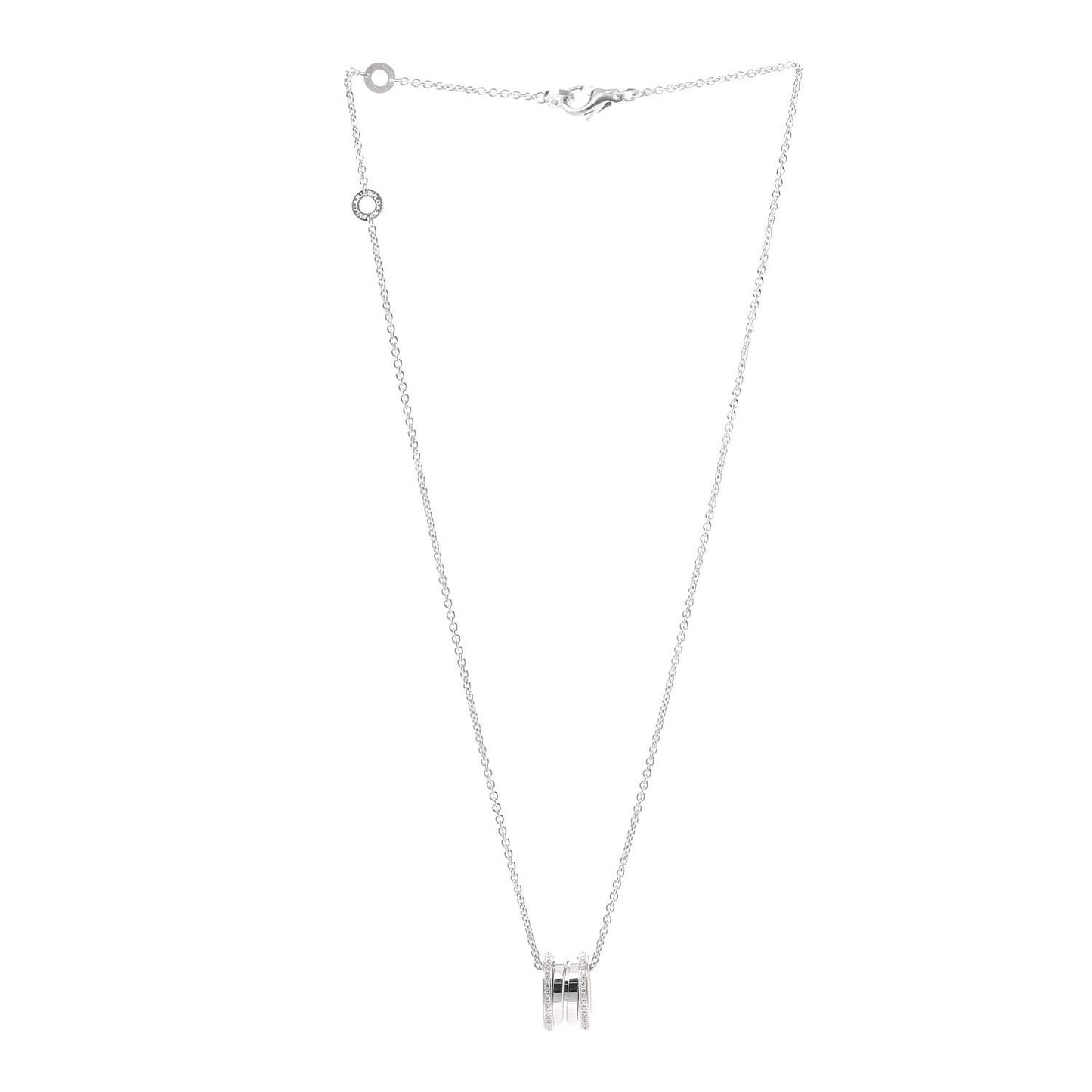 18K White Gold Diamond B.Zero1 Pendant Necklace