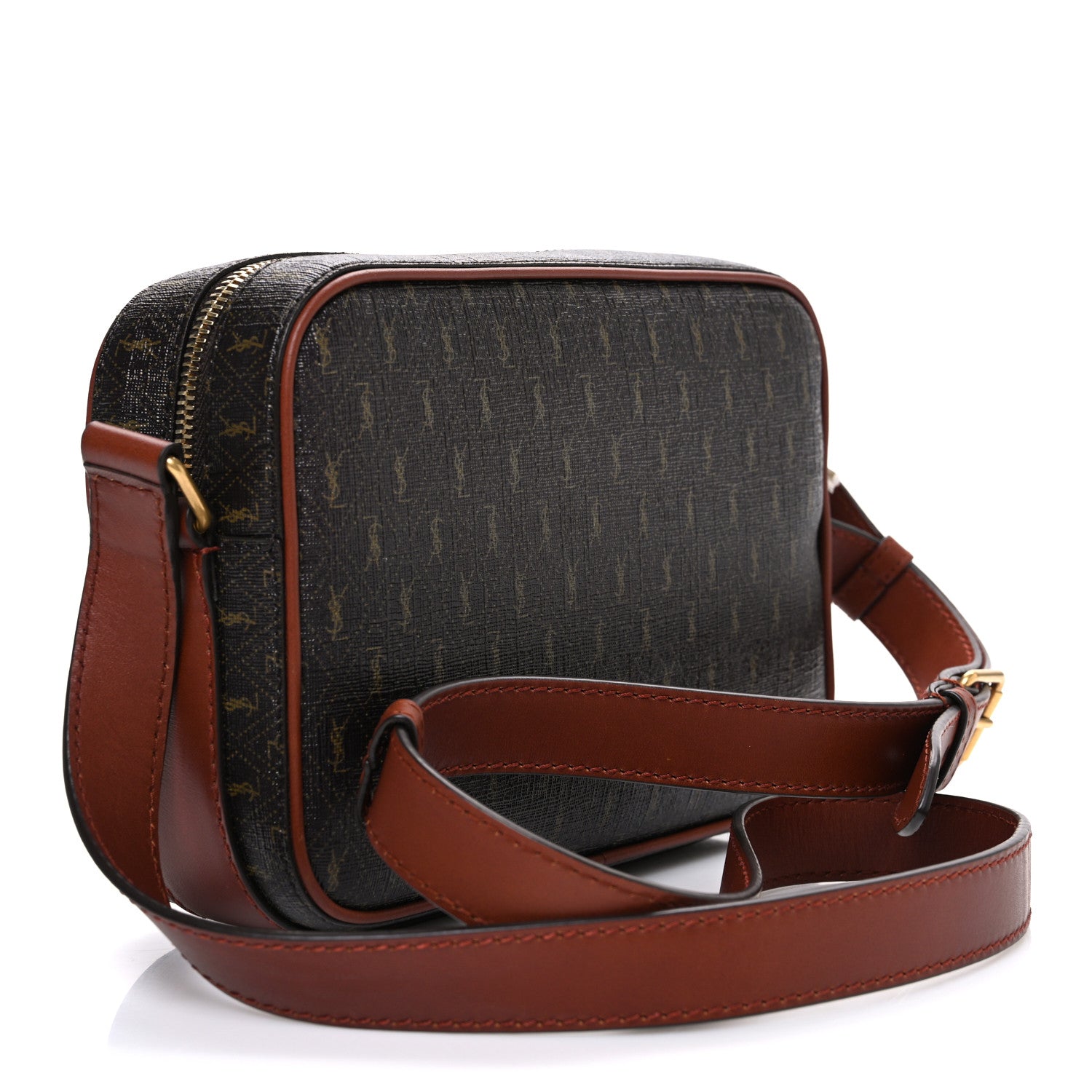 Saint Laurent Canvas Smooth Calfskin Le Monogramme Camera Bag Chestnut 3 of 10